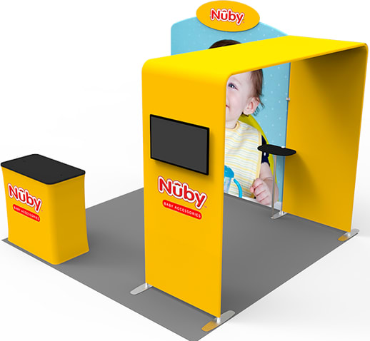 10ft Fabric Plus Bridge Back Wall Display with Header - Image 3