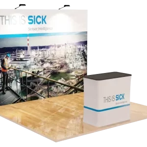 10ft Straight PopUp Now Fabric Display with Counter