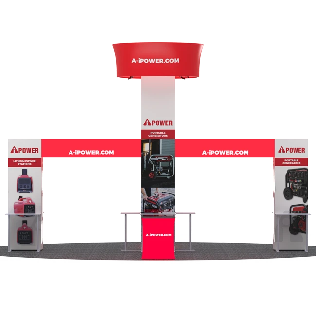 20 X 20 - 16ft tall Backlit Trade Show Booth with Hanging Sign - Image 4