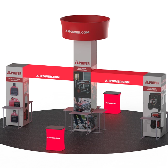 20 X 20 - 16ft tall Backlit Trade Show Booth with Hanging Sign - Image 3