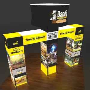 20 X 20 - 16ft tall Backlit Trade Show Booth with Hanging Sign