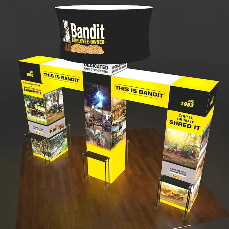 20 X 20 - 16ft tall Backlit Trade Show Booth with Hanging Sign - Image 11