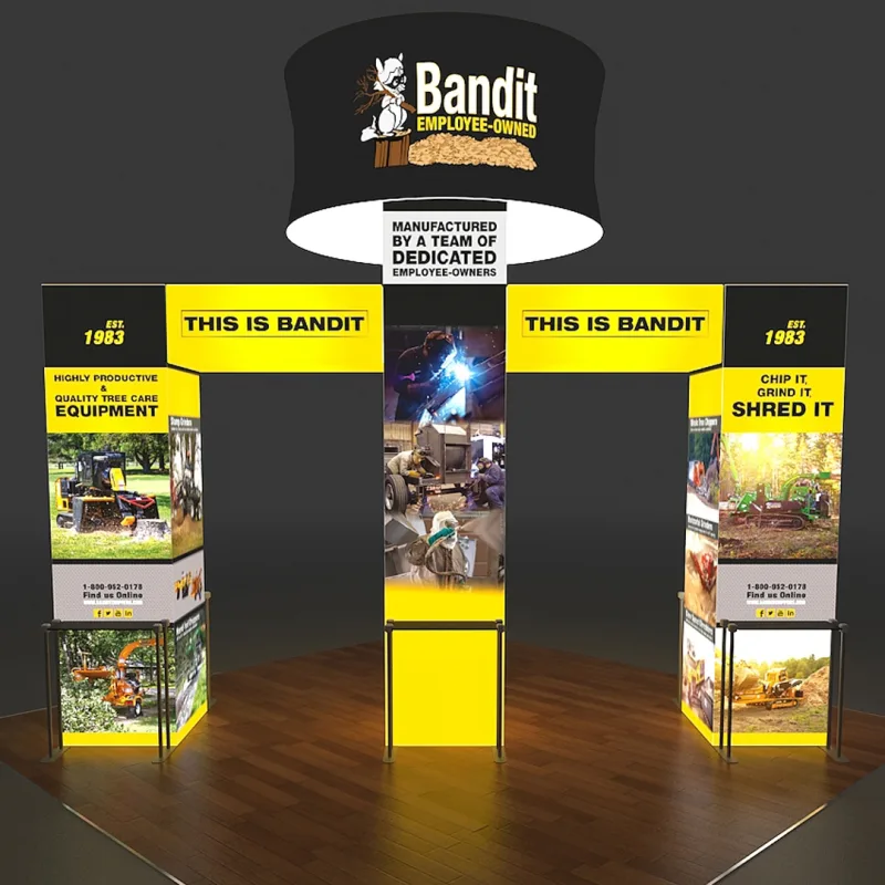 20 X 20 - 16ft tall Backlit Trade Show Booth with Hanging Sign - Image 10