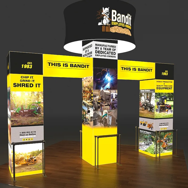 20 X 20 - 16ft tall Backlit Trade Show Booth with Hanging Sign - Image 9