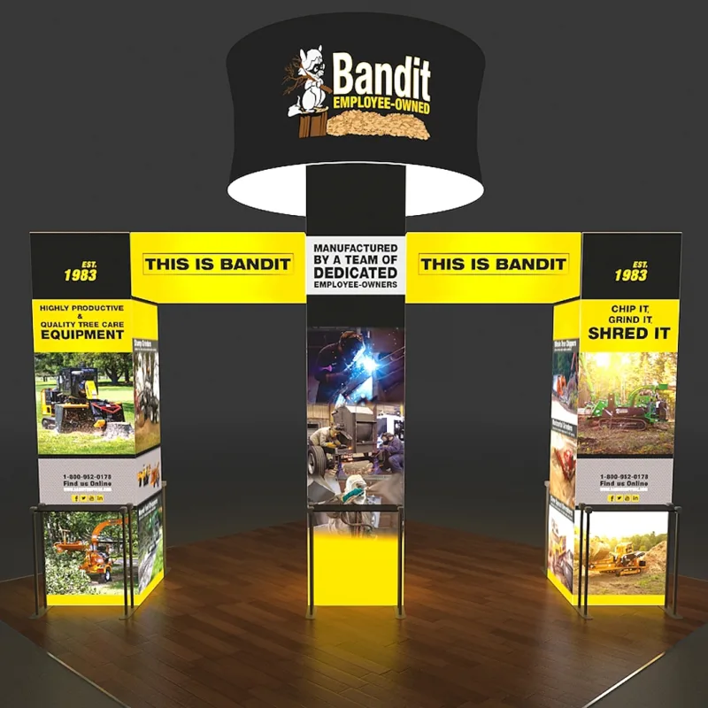 20 X 20 - 16ft tall Backlit Trade Show Booth with Hanging Sign - Image 8