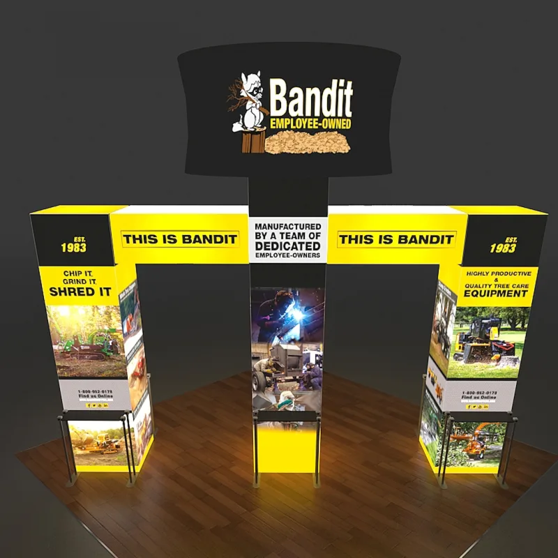 20 X 20 - 16ft tall Backlit Trade Show Booth with Hanging Sign - Image 7
