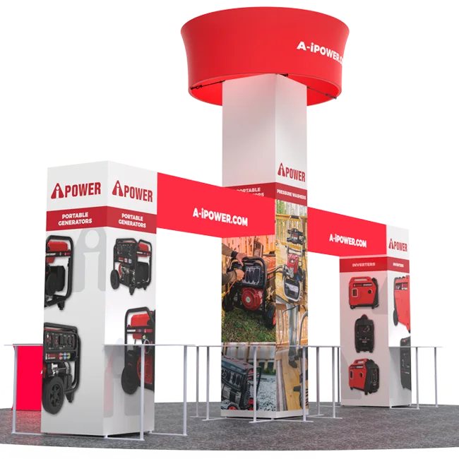 20 X 20 - 16ft tall Backlit Trade Show Booth with Hanging Sign - Image 6