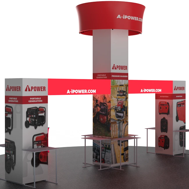 20 X 20 - 16ft tall Backlit Trade Show Booth with Hanging Sign - Image 5