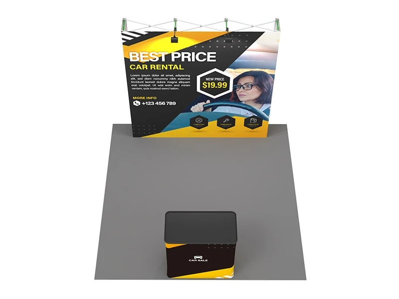 8ft Straight PopUp Now Fabric Display with Counter - Image 11