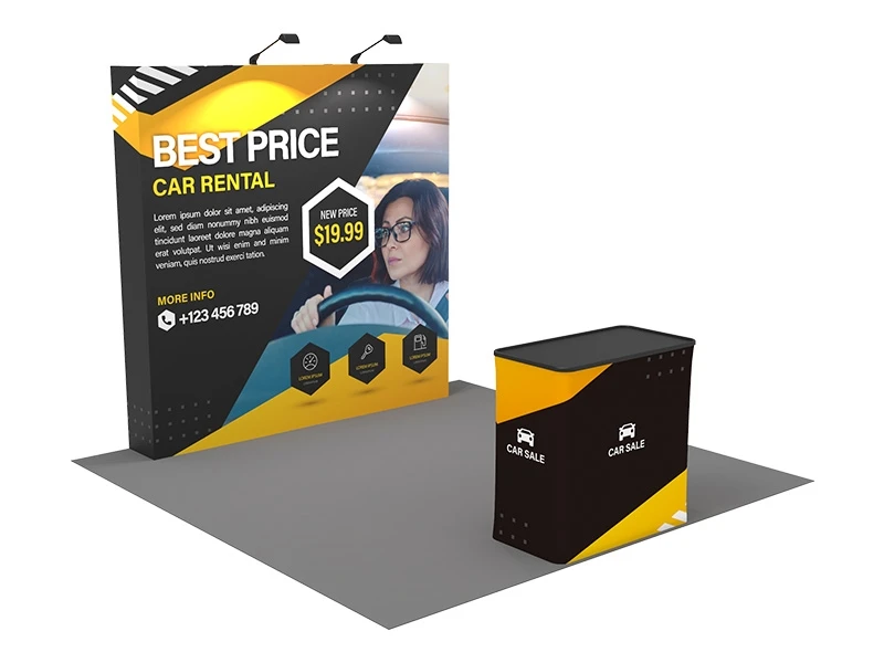 8ft Straight PopUp Now Fabric Display with Counter - Image 10