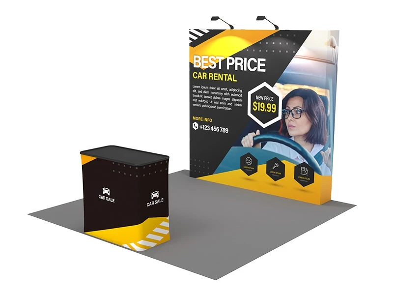 8ft Straight PopUp Now Fabric Display with Counter - Image 9