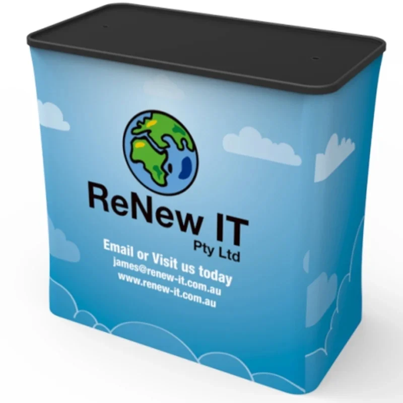 8ft Straight PopUp Now Fabric Display with Counter - Image 7