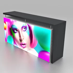 Custom Backlit 6Ft Counter with Locking Door and Storage