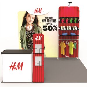 10 x 10 ft Trade Show Booth with Merch Shelving [KIT]- H&M