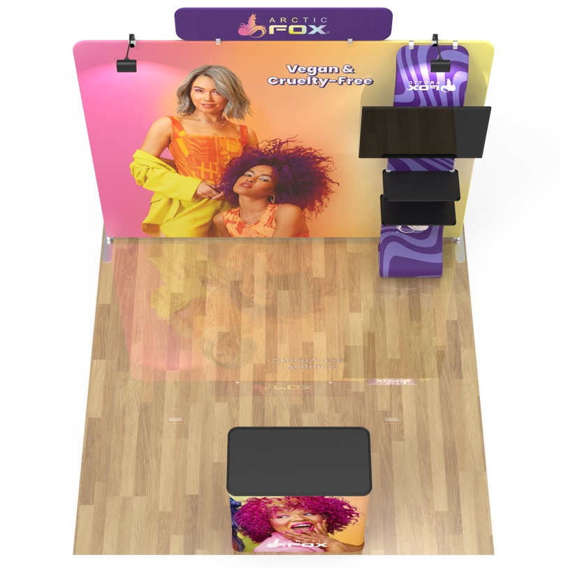 10 ft Big Fabric Trade Show Display with Monitor Stand - Image 6