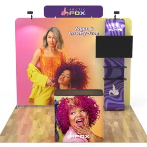 10x10ft Big Fabric Trade Show Display and Monitor Stand