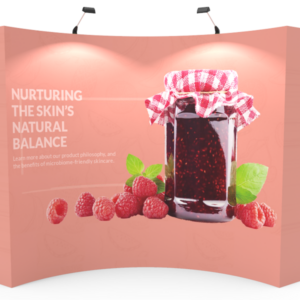 10ft Ft Curved Pop Up Fabric Display with Counter