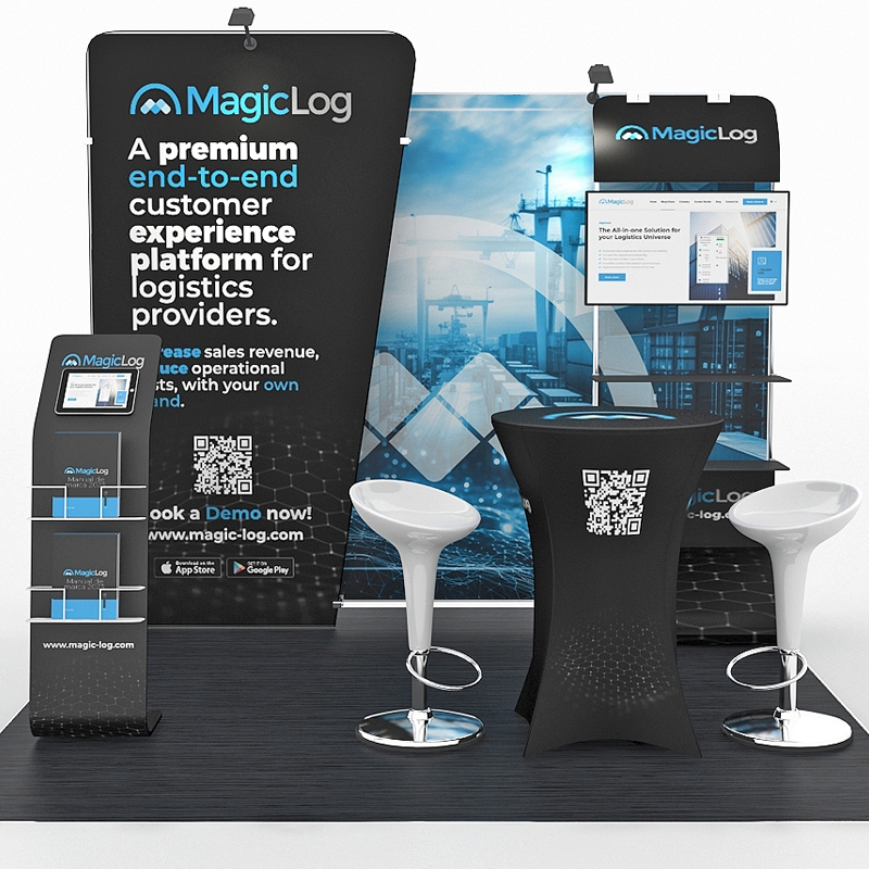 10ft Tension Fabric Booth with Slope - Magic Log - Image 3