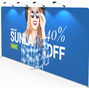 10ft Tall  X 20 Ft Wide Tension Fabric Display- Sunla