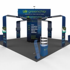 20 x 20ft Trade Show Booth - 12ft Tall Green Chip