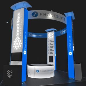 20 X 20 Trade Show Booth - Backlit Phone Suite 16ft Tall