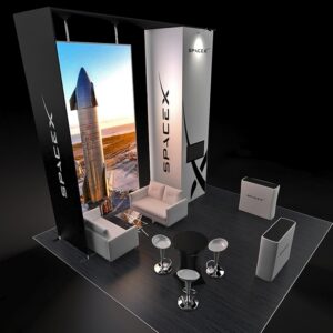 20 X 20 Tension Fabric island Trade Show Booth 16ft - Space X