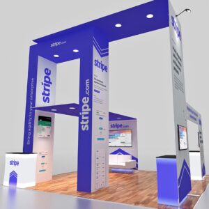 20x20 Custom Tension Fabric Exhibit Booth - Stripe