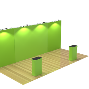Now Fabric 20 ft 3-Piece Trade Show Display With Podium Counters [Kit A]
