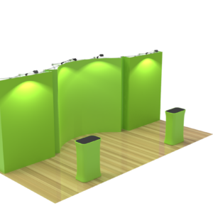 Now Fabric 20 ft 3-Piece Trade Show Display With Podium Counters [Kit B]