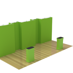 Now Fabric 20 ft 3-Piece Trade Show Display With Podium Counters [Kit D]