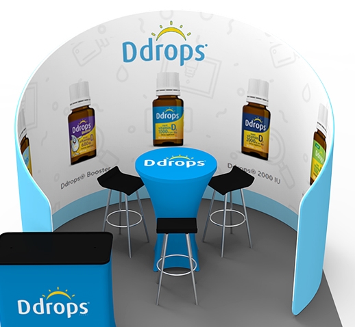 Formulate C-Shaped Wall Double Sided Fabric Display - Image 2