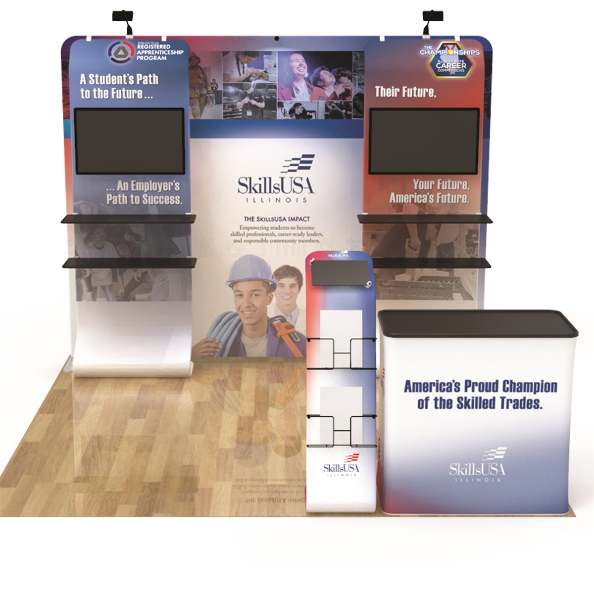10FT TENSION FABRIC DISPLAY WITH MONITOR MOUNTS - Image 2
