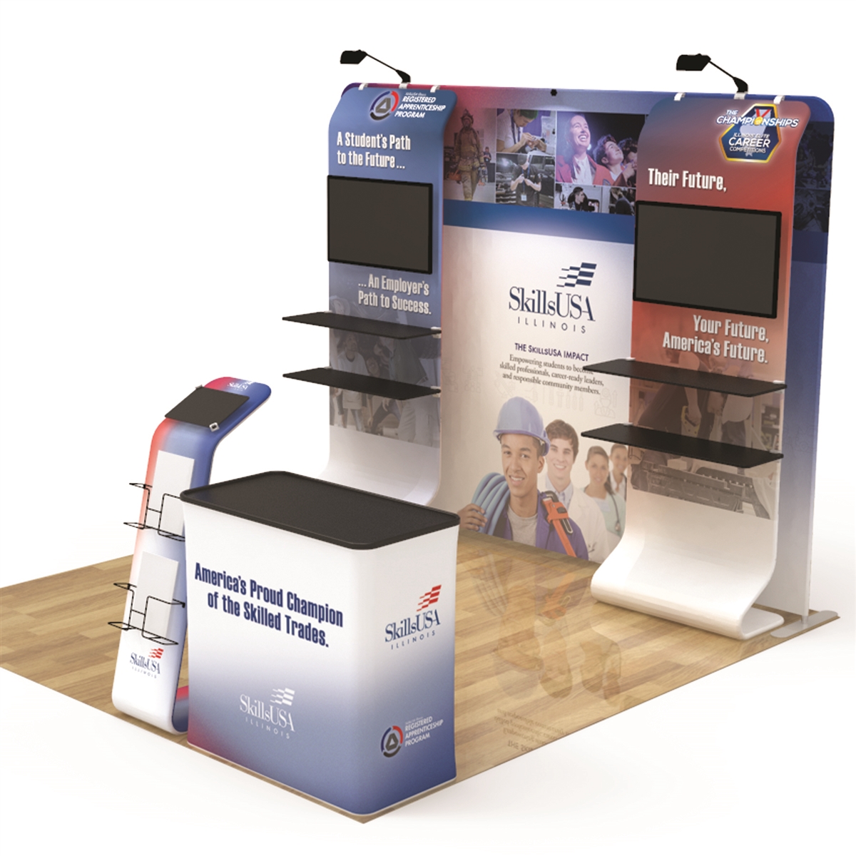 10FT TENSION FABRIC DISPLAY WITH MONITOR MOUNTS - Image 3