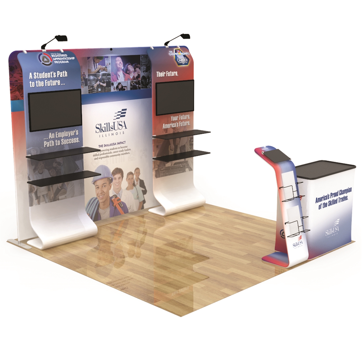 10FT TENSION FABRIC DISPLAY WITH MONITOR MOUNTS - Image 4